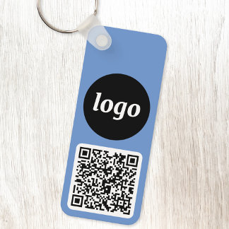 Logotyp QR-kod Blue Business Branding - säljfrämja Nyckelring