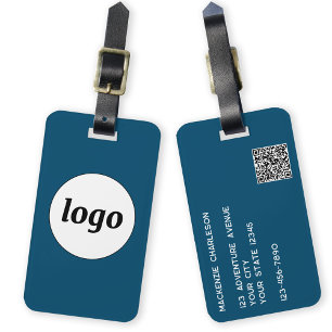 Logotyp QR-kod Business Teal-Grönt Bagagebricka