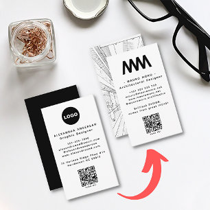 Logotyp Qr-kod för anpassningsbarnas minimalistisk Visitkort