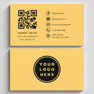 Logotyp QR-kod för Bright Gult Professionell Compa Visitkort