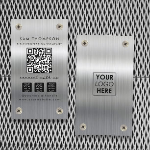 Logotyp QR-kod för byggentreprenör Social Visitkort
