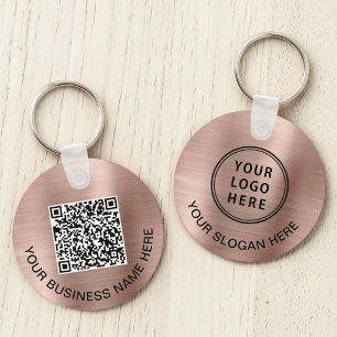 Logotyp QR-kod för främjande av Ro Guld Nyckelring
