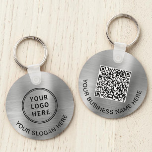 Logotyp QR-kod för främjande av Silver Nyckelring