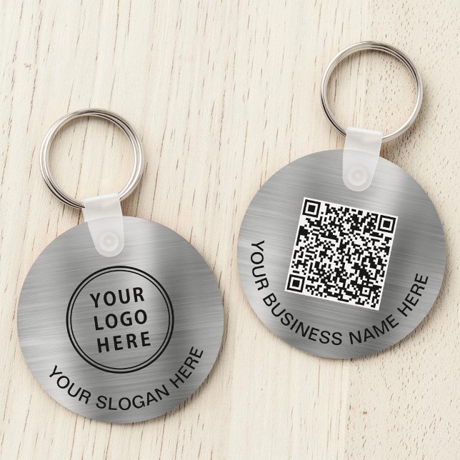 Logotyp QR-kod för främjande av Silver Nyckelring (Logo QR Code Promotional Silver Keychain)