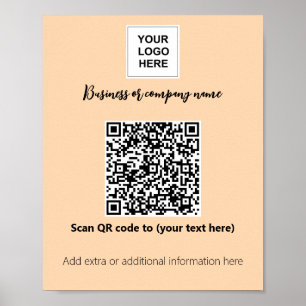 Logotyp qr-kod för Orange av affärsmall Poster