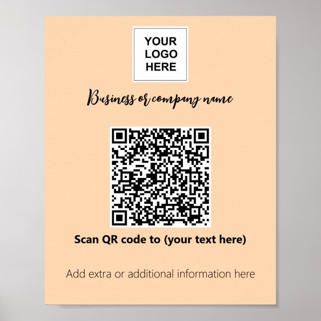 Logotyp qr-kod för Orange av affärsmall Poster (Framsidan)