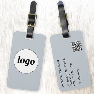 Logotyp QR-kod Minimalist Blue Business Promotive Bagagebricka