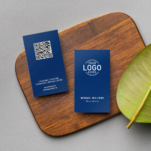 Logotyp QR-kod Minimalistisk marin blå modern Anpa Visitkort