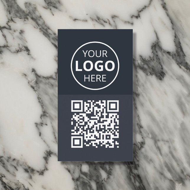 Logotyp QR-kod Minimalistiskt Grått Visitkort (Skapare uppladdad)