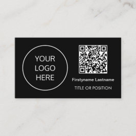 Logotyp QR-kod Modern Black Affärskort Visitkort