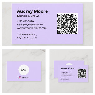 Logotyp QR-kod Ögonfransar Ögonbryn Elegant Visitkort