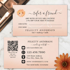 Logotyp QR-kod Peach Beauty Rekommendationskort Rabattkort