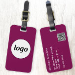 Logotyp QR-kod Rosa för Magenta av företag Bagagebricka<br><div class="desc">Enkel logotyp för ditt företag. Byt ut logotyp,  QR-kod och information mot din egen och ändra bakgrunden färg i designen verktyg för att anpassa den. Perfekt för som marknadsföringsobjekt till ge till kunder,  kunder och anställda samt för affärsresor och affärsutställningar.</div>