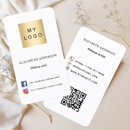 Logotyp Qr-kod social mediefvit svart Visitkort