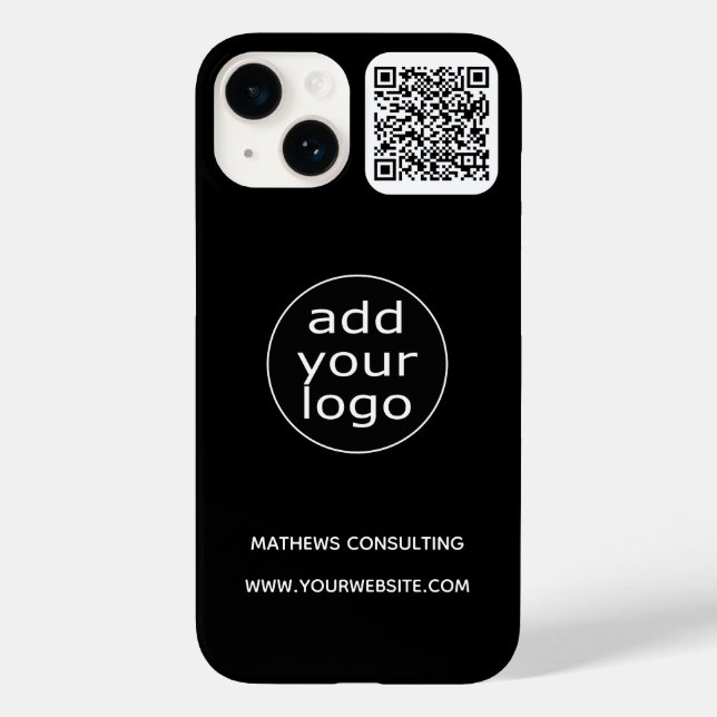 Logotyp & QR-kod Svart | Business Minimalist (Baksida)