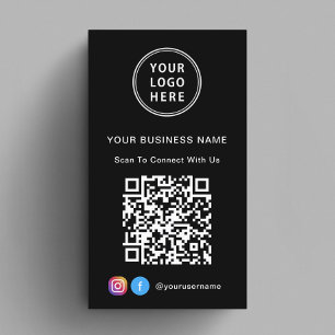 Logotyp QR-kod Svart Kontakta Oss Visitkort
