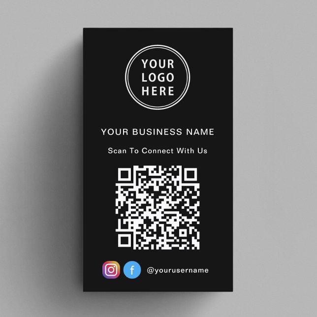 Logotyp QR-kod Svart Kontakta Oss Visitkort (Capture attention, make connections, and leave a lasting impression with our modern QR business card)