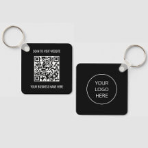 Logotyp QR-kod - Svart nyckelkedja för säljfrämjan