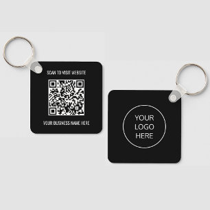 Logotyp QR-kod - Svart nyckelkedja för säljfrämjan Nyckelring