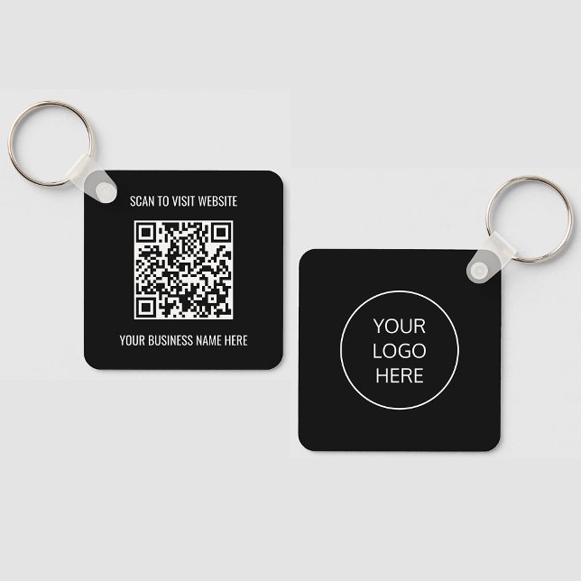 Logotyp QR-kod - Svart nyckelkedja för säljfrämjan Nyckelring (Skapare uppladdad)
