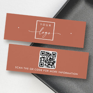 Logotyp QR-kod terracotta studerade visning kort