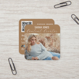 Logotyp QR-kodinfluencer Social Media Fyrkantigt Visitkort