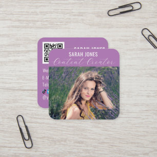 Logotyp QR-kodinfluencer Social Media Fyrkantigt Visitkort