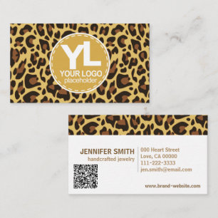 Logotyp QR-kodmall Leopard Print Rockabilly Visitkort