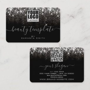 Logotyp QR-kodmall Luminous Platinum Silver Visitkort