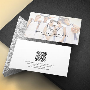 Logotyp QR-kodsfotoöverlägg Sports-fotograf Visitkort