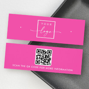 Logotyp QR-kodstudier för shock rosa av visning Litet Visitkort