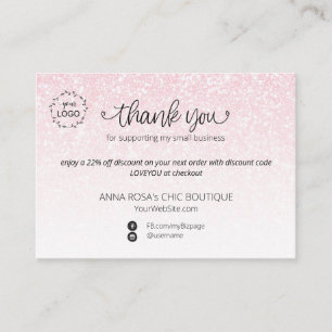 *~* Logotyp QR Ombre Glitter Tack Branding Tilläggskort