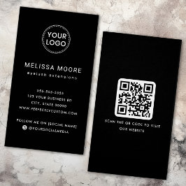 Logotyp QR-professionell svart affärskort Visitkort