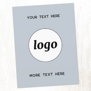 Logotyp Reklam Verksamhet Pulverblå Vykort