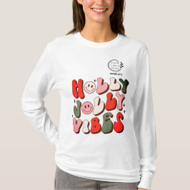 Logotyp Retro jul Holly Jolly Vibes Helgdagar T Shirt