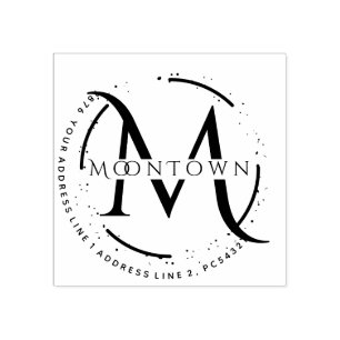 Logotyp returadress Elegant monogram Stämpel