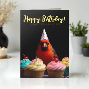 Logotyp Roligt Cute Corporate Cardinal Birthday Kort