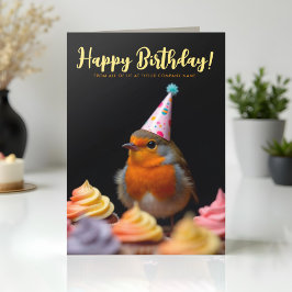 Logotyp Roligt Cute Corporate Robin Bird Birthday Kort