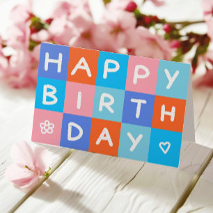 Logotyp Roligt Färgfull enkel Business Grattis på  Kort