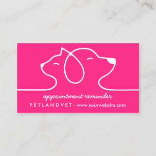 Logotyp Rosa Linje Katt Hund Husdjur Avtal Visitkort