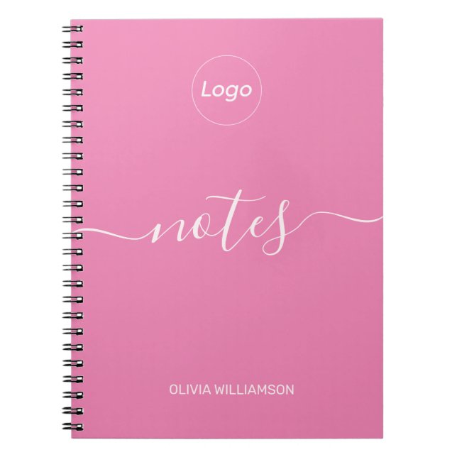 Logotyp Rosa Professionell Business Anteckningsbok (Framsidan)