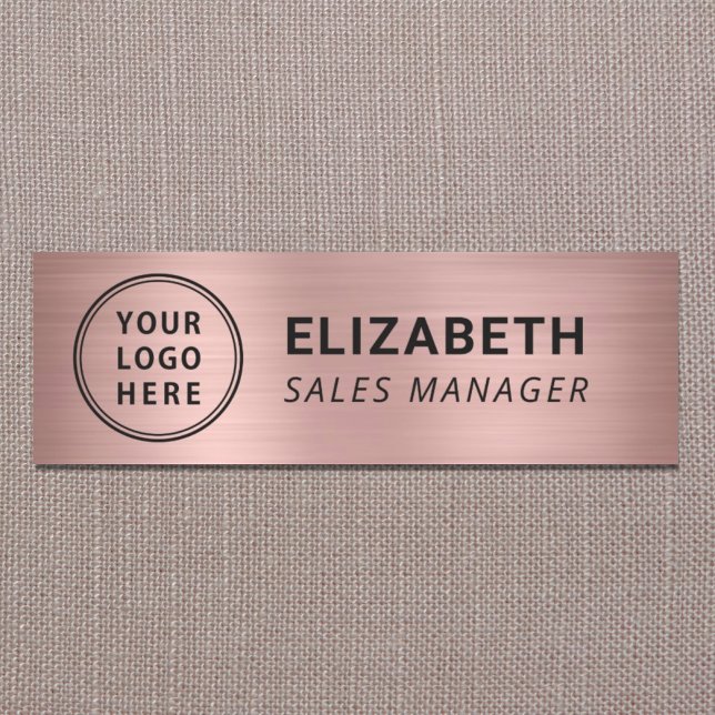 Logotyp Rose Gold Arbete Namnbricka (Skapare uppladdad)