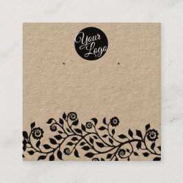 Logotyp Rustic Large Möhippa Earrings Visning Card Fyrkantigt Visitkort