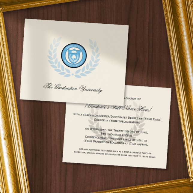 Logotyp School eller College Graduements Meddeland Inbjudningar (college graduation announcements school colors)