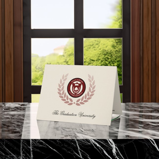 Logotyp School eller Universiteten Tillkännagivand Inbjudan (Elegant formal graduation announcement cards)