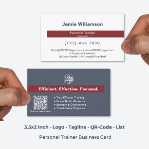 Logotyp Services Grått Red Accent Personal Trainer Visitkort
