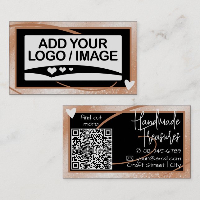 Logotyp Snyggt Coola  Peach Ram Cute Heart Visitkort (Fram/baksida)