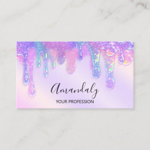 Logotyp Soap Holograph Drip Cosmetics Nagel Lila Visitkort