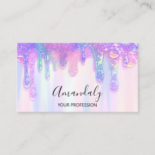 Logotyp Soap Holograph Drip Cosmetics Nagel Rosa B Visitkort