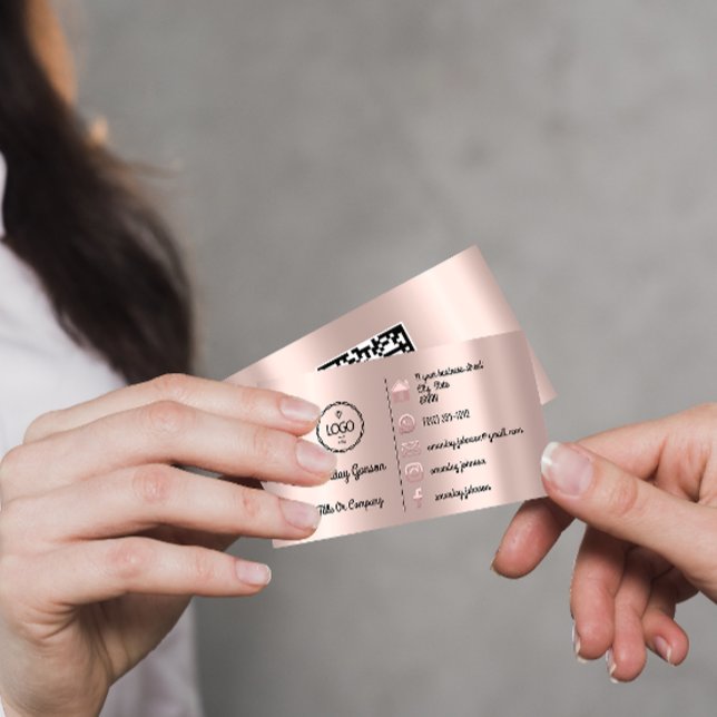 Logotyp Social Media Guld QR-kod Ro Adress Visitkort (Skapare uppladdad)